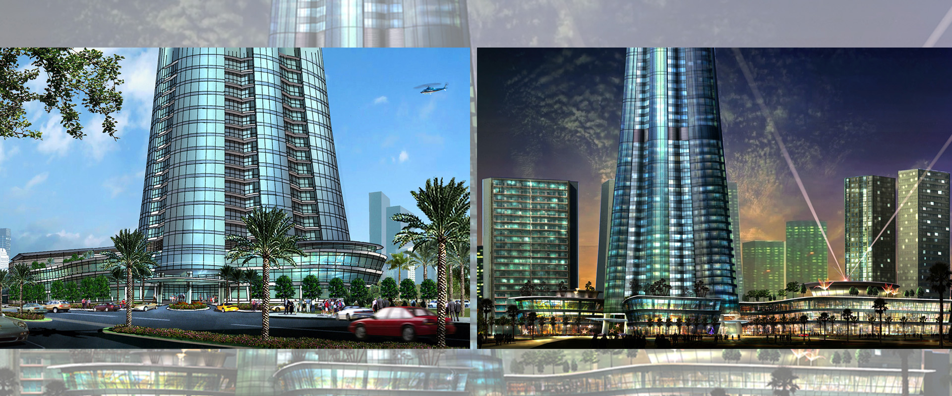 这座108层混合用途的塔楼将位于迪拜未来的主要商业飞地，以纤细芦苇从周边中等高度聚集物群中拔地而起表达有机设计的理念