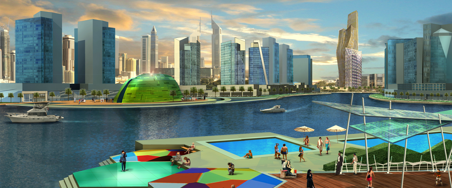 The Creek Walk is designed to be the refuge   for the community in and around Dubai Business Bay.