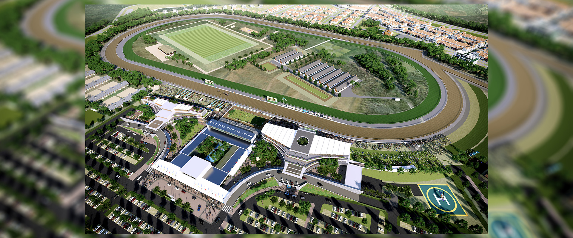 圣卢西亚皇家赛马会是加勒比区数一数二的赛马场,位于加勒比海之珠综合性发展项目A址的驭马潟湖湾。