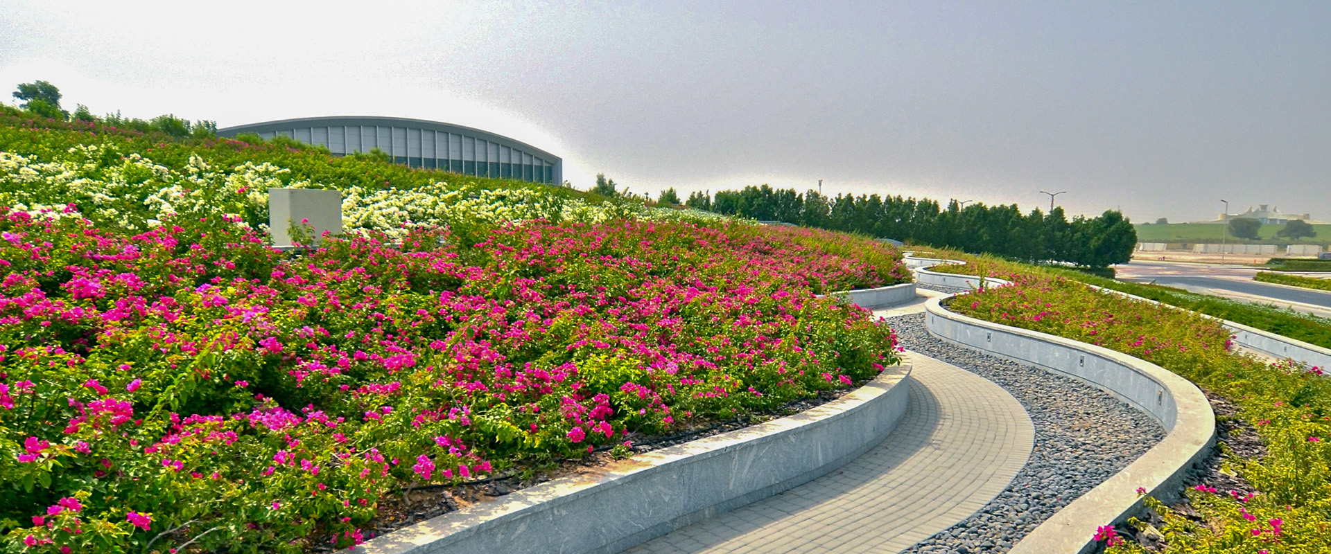 迈丹赛马场总规划之其一重点项目为双层钢构猎鹰停车场。