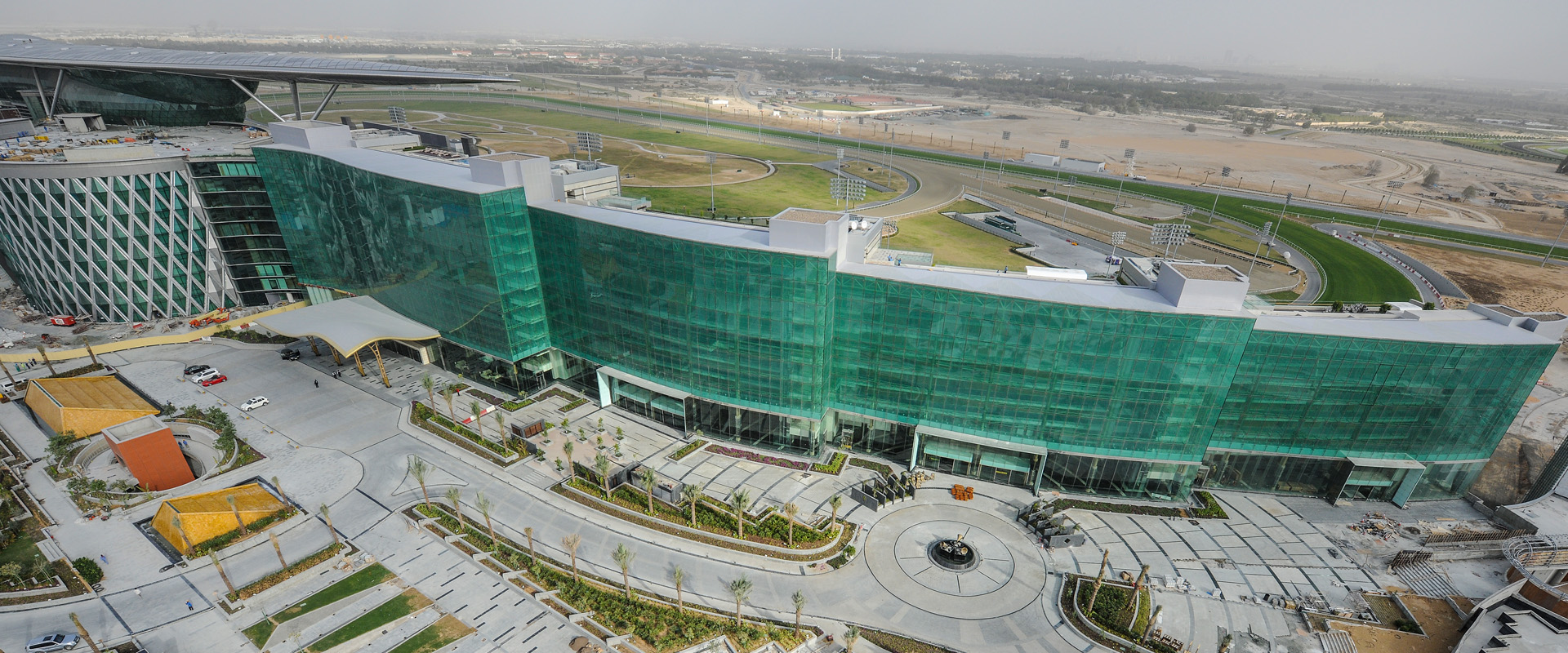 The Meydan is the first horse-trackside hotel with direct unobstructed views of the racetracks.