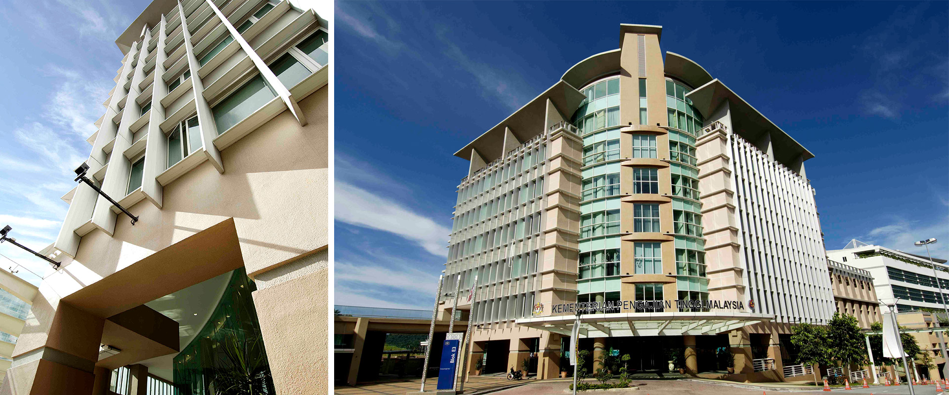 位于布城联邦直辖市的一号管理区,正对着通往布城广场四大主要道路之一的E3座办公大楼为新设的马来西亚政府高等教育行政中心