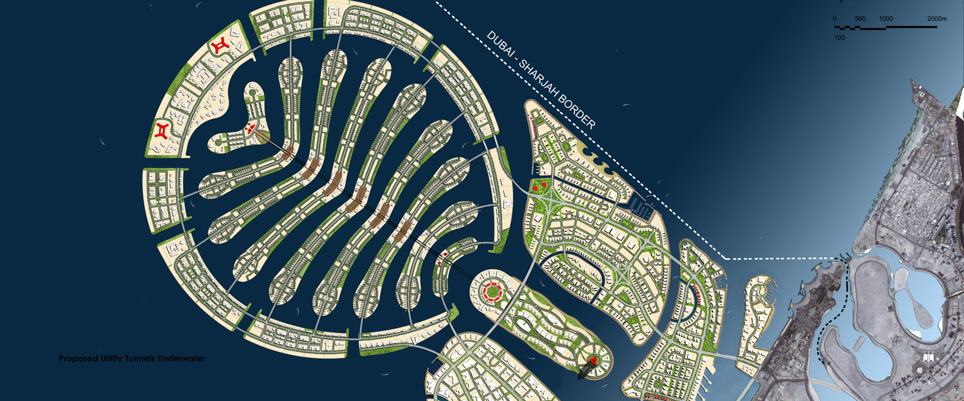 The development philosophy of Palm Deira  stems from  its linkage to Dubai’s beloved old town district