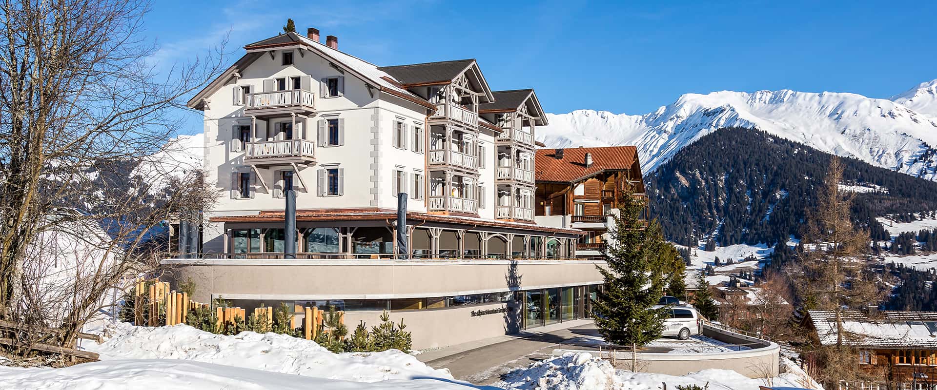 Set in the photogenic mountain village of Tschiertschen, Switzerland, The Alpina is a luxury Boutique Hotel that combines contemporary, eco-friendly design with original 19th-century Art Nouveau style.
