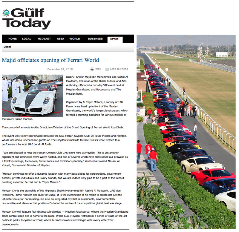 Majid officiates opening of Ferrari World